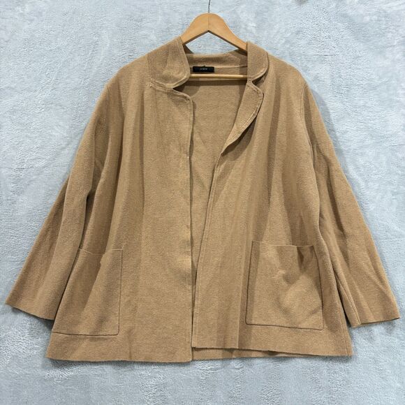 J. Crew Cardigan Womens M Merino Wool Blend Sweater Beige Casual‎ Pockets - Picture 1 of 8